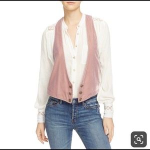 Dusty rose velvet racer back vest free people